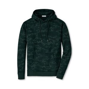 Peter Millar Hoodie Mens S Lava Wash Green Camo Pullover Pockets MF23K45B